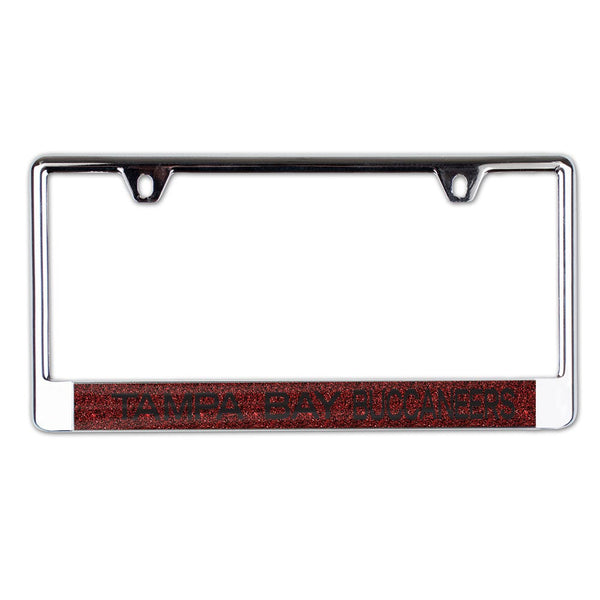 Tampa Bay Buccaneers GLITTER BACKGROUND Lic Plate Frame B/O Printed