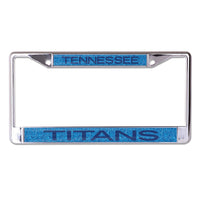 Tennessee Titans GLITTER BACKGROUND Lic Plate Frame B/O Printed