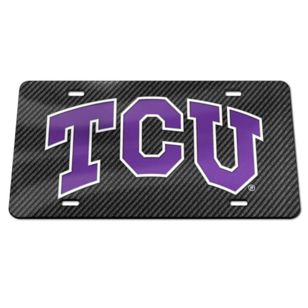 Wholesale-TCU Horned Frogs CARBON Acrylic Classic License Plates