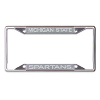 Wholesale-Michigan State Spartans FROSTED Lic Plt Frame S/S Printed