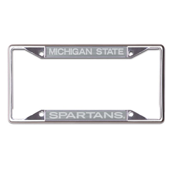 Wholesale-Michigan State Spartans FROSTED Lic Plt Frame S/S Printed