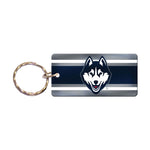 UConn Huskies STRIPES Keychain Rectangle