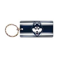 UConn Huskies STRIPES Keychain Rectangle