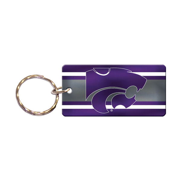 Kansas State Wildcats STRIPES Keychain Rectangle