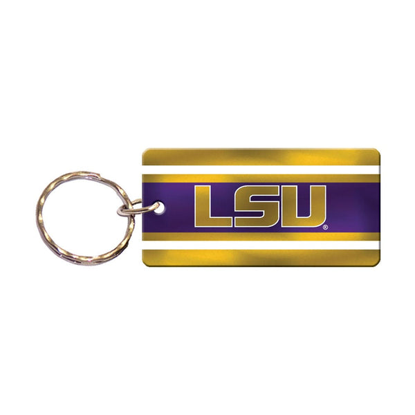 LSU Tigers STRIPES Keychain Rectangle