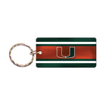 Miami Hurricanes STRIPES Keychain Rectangle