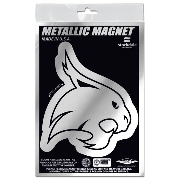 Wholesale-Texas State Bobcats CAT HEAD Metallic Magnets 3" x 5"