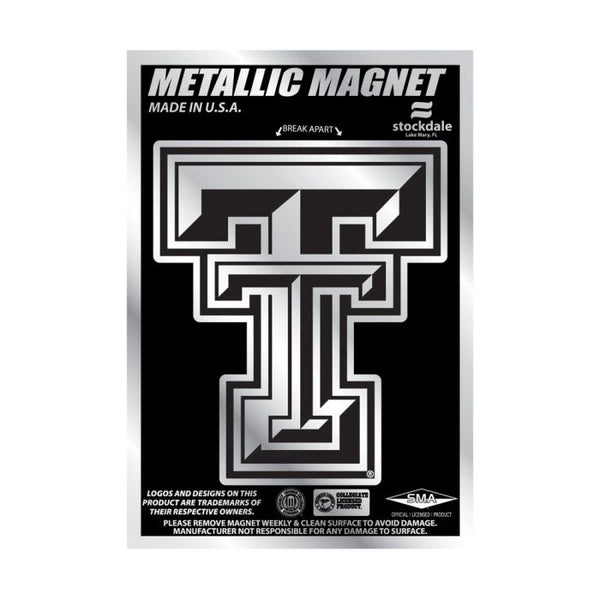 Wholesale-Texas Tech Red Raiders Metallic Magnets 3" x 5"