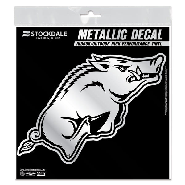 Arkansas Razorbacks Decal Metallic 6" x 6"