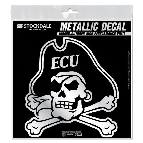 Wholesale-East Carolina Pirates Decal Metallic 6" x 6"