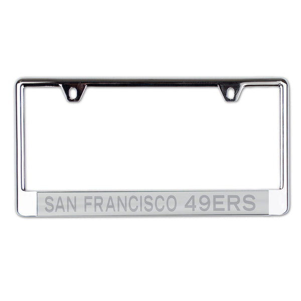 San Francisco 49ers FROSTED Lic Plate Frame B/O Printed