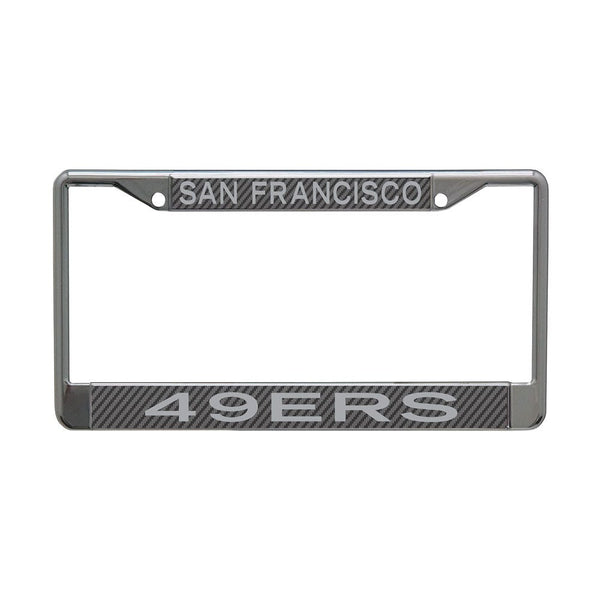 San Francisco 49ers CARBON Lic Plt Frame S/L Printed