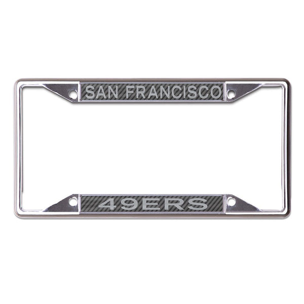 San Francisco 49ers CARBON Lic Plt Frame S/S Printed