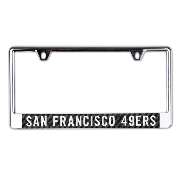 San Francisco 49ers CARBON Lic Plate Frame B/O Printed