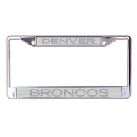 Denver Broncos FROSTED Lic Plt Frame S/L Printed