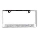 Denver Broncos FROSTED Lic Plate Frame B/O Printed