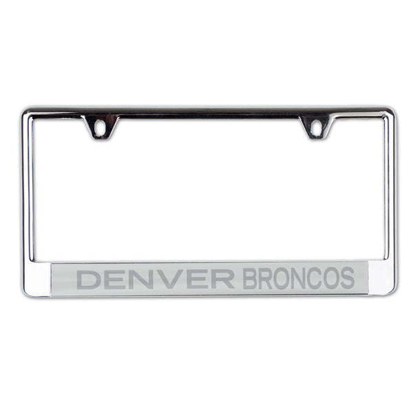 Denver Broncos FROSTED Lic Plate Frame B/O Printed