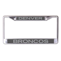 Denver Broncos CARBON Lic Plt Frame S/L Printed