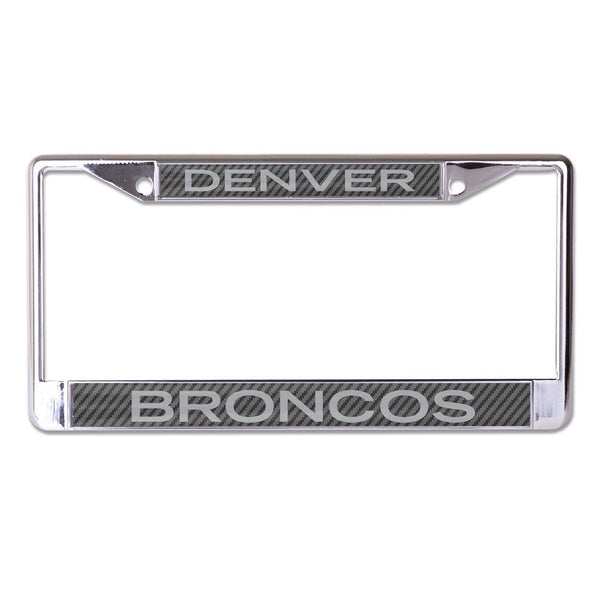 Denver Broncos CARBON Lic Plt Frame S/L Printed