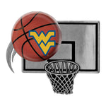West Virginia Mountaineers BASKETBALL Chrome Metal Domed Emblem