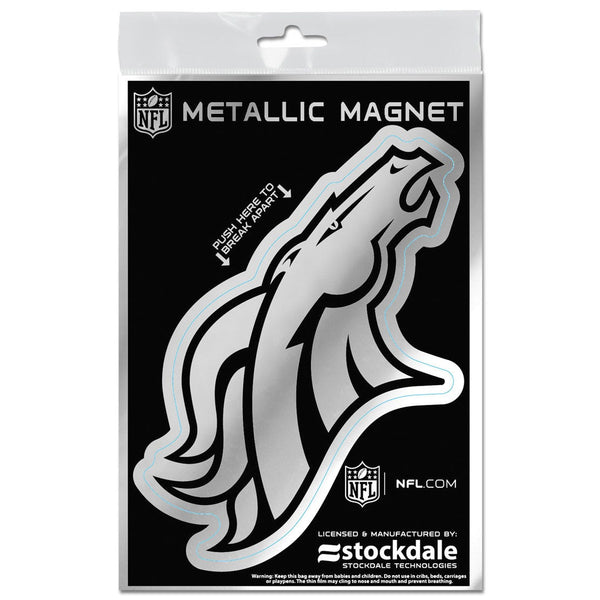 Denver Broncos Metallic Magnets 3" x 5"