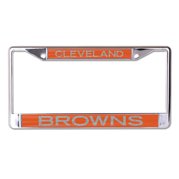 Cleveland Browns GLITTER LETTERS Lic Plt Frame S/L Printed