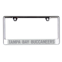 Tampa Bay Buccaneers FROSTED Lic Plate Frame B/O Printed