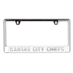 Kansas City Chiefs FROSTED Lic Plate Frame B/O Printed