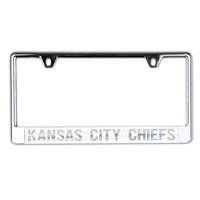 Kansas City Chiefs FROSTED Lic Plate Frame B/O Printed
