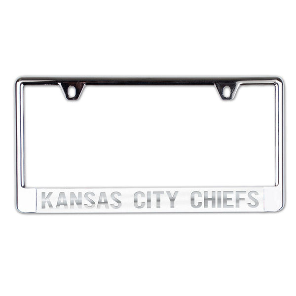 Kansas City Chiefs FROSTED Lic Plate Frame B/O Printed