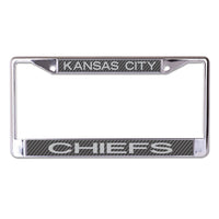 Kansas City Chiefs CARBON Lic Plt Frame S/L Printed
