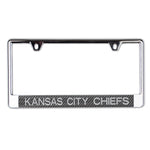 Kansas City Chiefs CARBON Lic Plate Frame B/O Printed