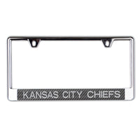 Kansas City Chiefs CARBON Lic Plate Frame B/O Printed