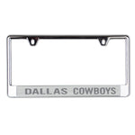 Dallas Cowboys FROSTED Lic Plate Frame B/O Printed
