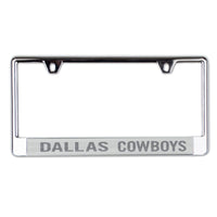 Dallas Cowboys FROSTED Lic Plate Frame B/O Printed