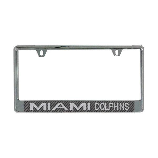 Miami Dolphins CARBON Lic Plate Frame B/O Printed