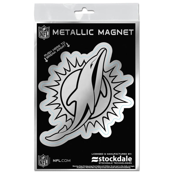 Miami Dolphins Metallic Magnets 3" x 5"