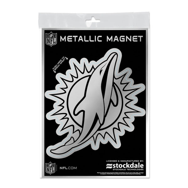 Miami Dolphins Metallic Magnets 5" x 7"