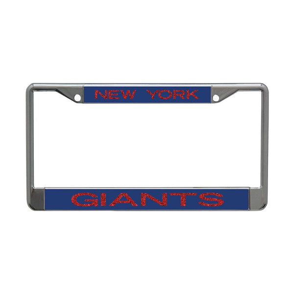 New York Giants GLITTER LETTERS Lic Plt Frame S/L Printed
