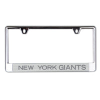 New York Giants FROSTED Lic Plate Frame B/O Printed