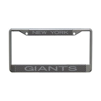 New York Giants CARBON Lic Plt Frame S/L Printed