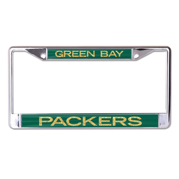 Green Bay Packers GLITTER LETTERS Lic Plt Frame S/L Printed