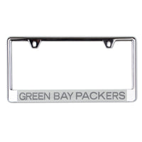 Green Bay Packers FROSTED Lic Plate Frame B/O Printed