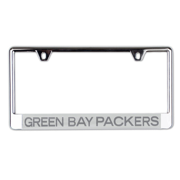 Green Bay Packers FROSTED Lic Plate Frame B/O Printed