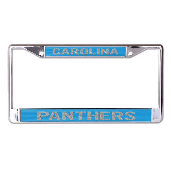 Carolina Panthers GLITTER LETTERS Lic Plt Frame S/L Printed