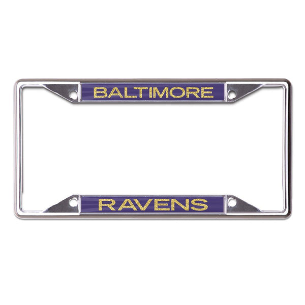 Baltimore Ravens GLITTER LETTERS Lic Plt Frame S/S Printed