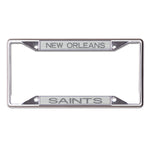 New Orleans Saints FROSTED Lic Plt Frame S/S Printed