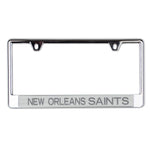 New Orleans Saints FROSTED Lic Plate Frame B/O Printed