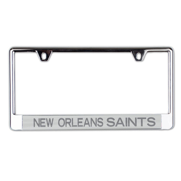 New Orleans Saints FROSTED Lic Plate Frame B/O Printed