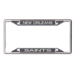 New Orleans Saints CARBON Lic Plt Frame S/S Printed